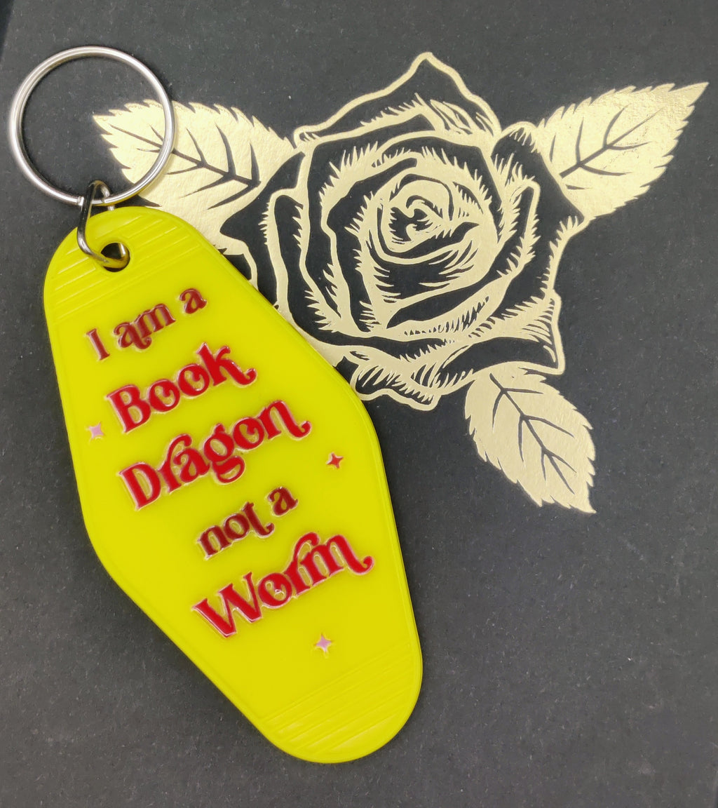 IAm A Book Dragon Not A Worm Keychain